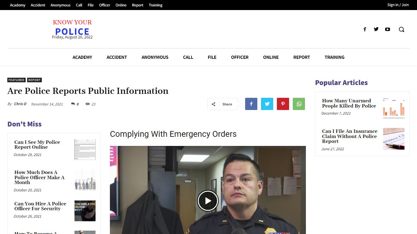 Are Police Reports Public Information - KnowYourPolice.net